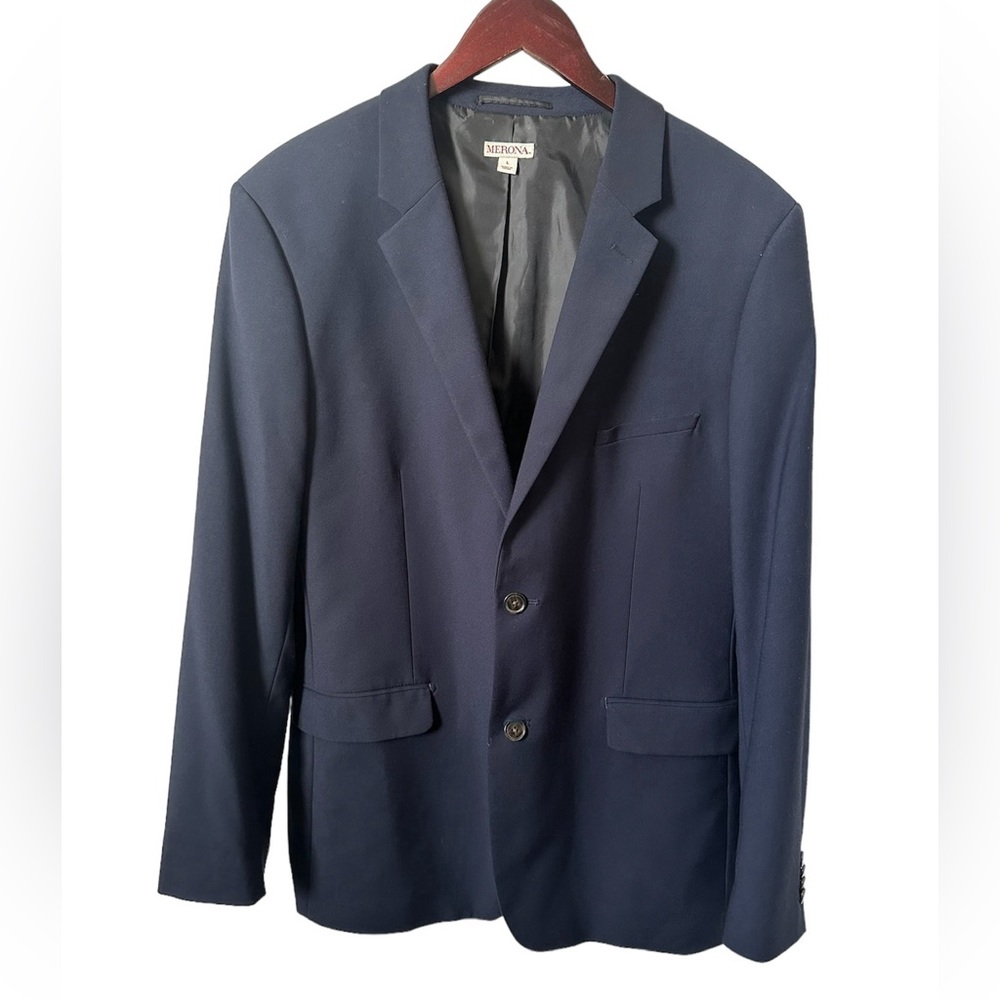 Merona brand Men Blazer Size Large Navy Slim fit